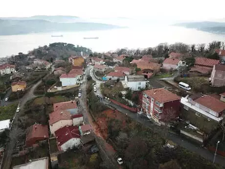 Havadan Fotoğraflarla) - Sarıyer'de Yol Çöktü, Mahalle Sakinleri Tedirgin