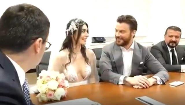 Yurt Dışında Evlenen Burcu Kıratlı ve Sinan Akçıl'ın Nikah Görüntüleri Ortaya Çıktı
