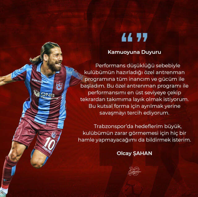 Trabzonspor'un Kadro Dışı Bıraktığı Olcay Şahan: Bu Kutsal Forma İçin Savaşacağım