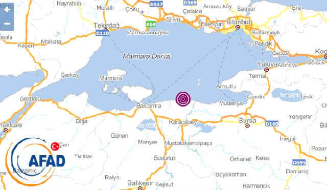 Son Dakika! Marmara'da 4,1 Büyüklüğünde Meydana Gelen Deprem, İstanbul'da da Hissedildi