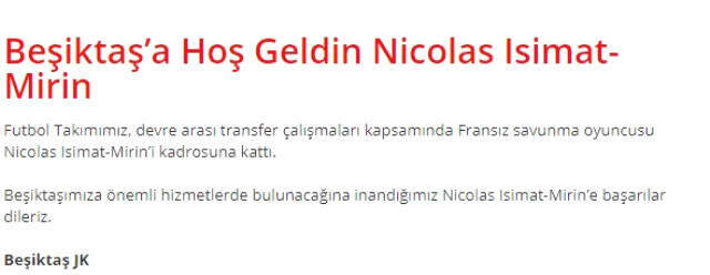 Nicolas Isimat Mirin Resmen Beşiktaş'ta