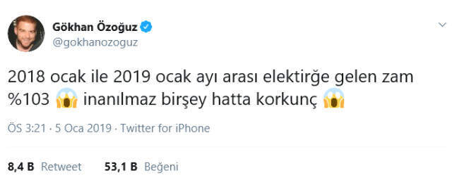 Elektrik Zamlarına Tepki Gösteren Gökhan Özoğuz: Muhalefetlik Bir Durum Değil