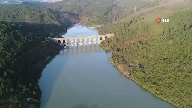 İstanbul'un Barajlarında Kar Bereketi..alibeyköy Barajının Son Durumu Havadan Görüntülendi