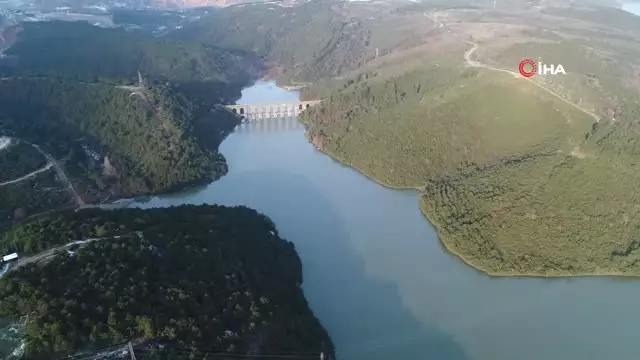 İstanbul'un Barajlarında Kar Bereketi..alibeyköy Barajının Son Durumu Havadan Görüntülendi