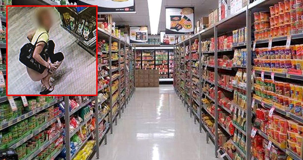 Süper Markette Tuvaletini Yapan Kadın, Güvenlik Kamerasına Yakalandı