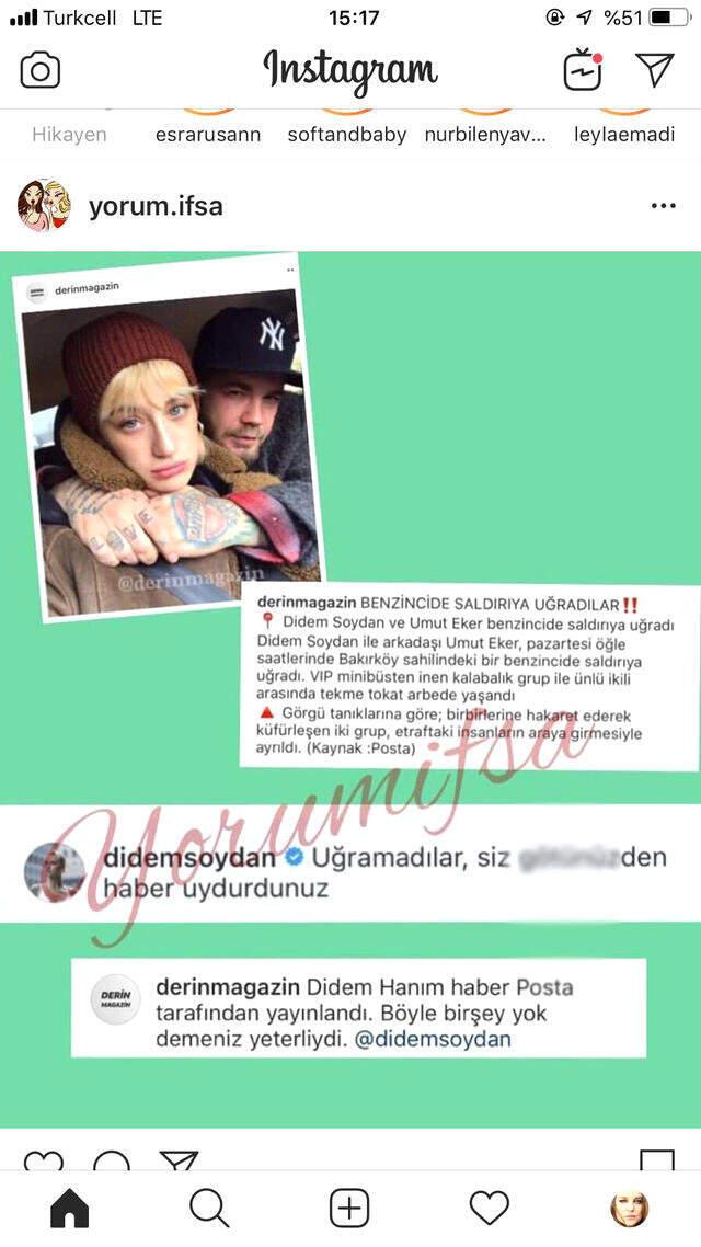 Didem Soydan, umut Eker'le Benzinlikte yaralama Edildikleri İddialarını Yalanladı