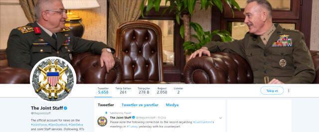ABD Genelkurmay Başkanlığı, Dunford - Güler Görüşmesini Kapak resimi Yaptı
