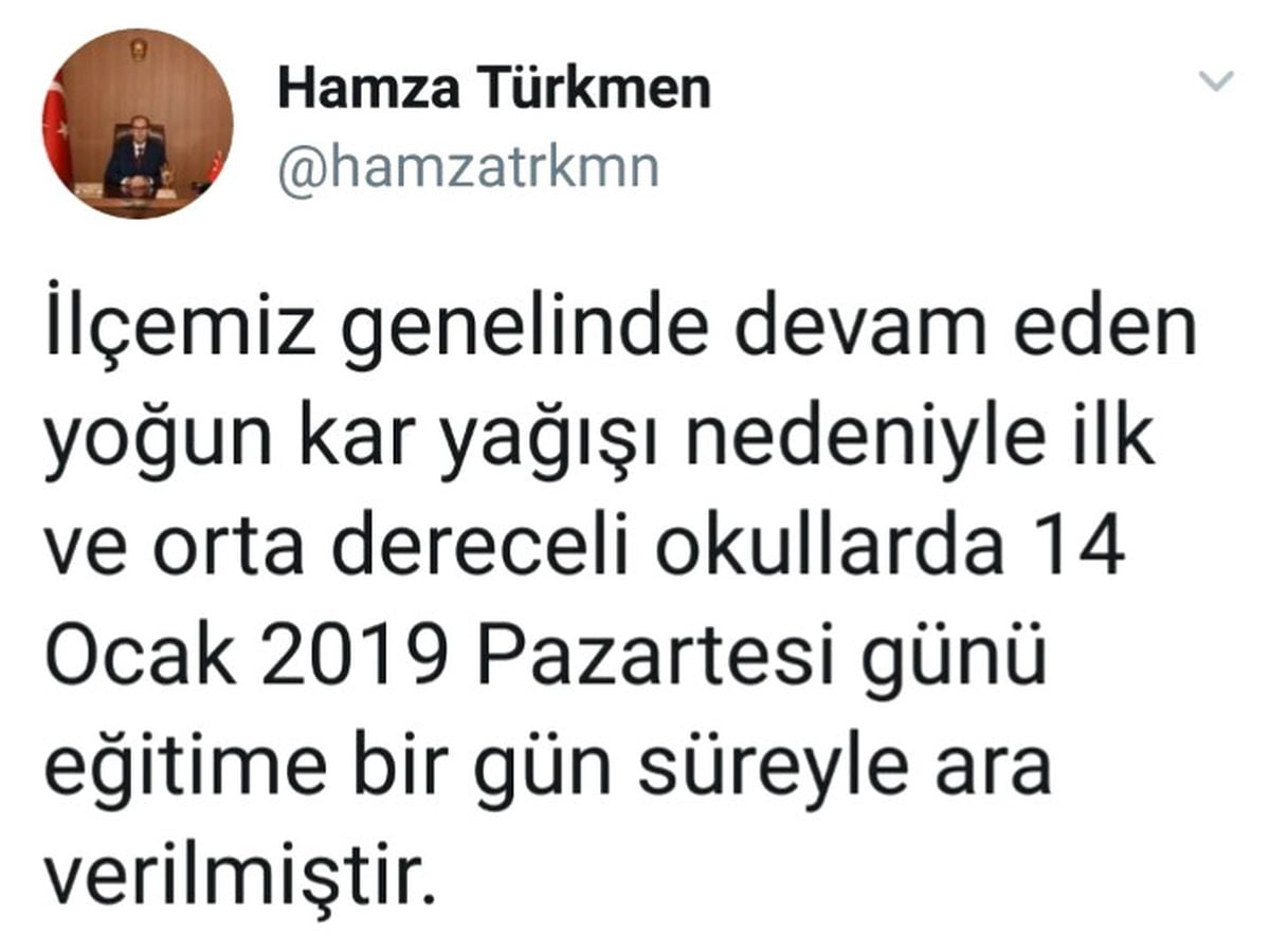 Çatak'ta Kar Tatili