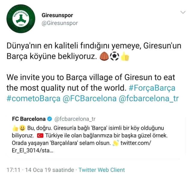 Giresunspor'dan Dünya Devi Barcelona'ya İlginç Teklif: Barça'ya Bekliyoruz