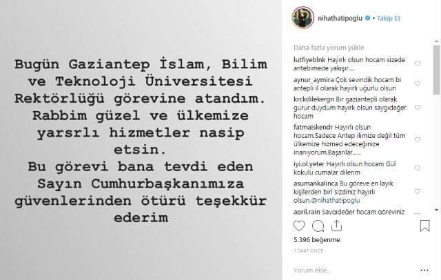 Nihat Hatipoğlu'ndan Cumhurbaşkanı Erdoğan'a Sosyal Medya Üzerinden Teşekkür Etti