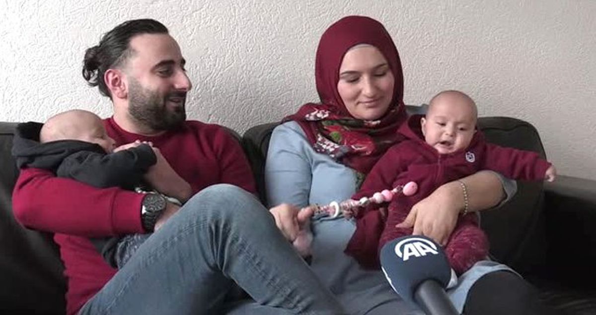 Fanatik Trabzonsporlu Gurbetçi, İkizlerine 'Bordo' ve 'Mavi' Adını Verdi