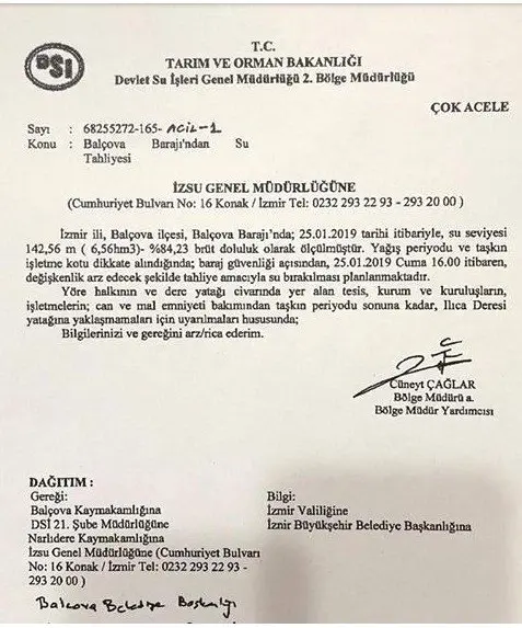 DSİ'den, İzmir'in O Barajına Karşı Acil Kod ile Uyarı DSİ'den, İzmir'in O Barajına Karşı Acil Kod ile Uyarı