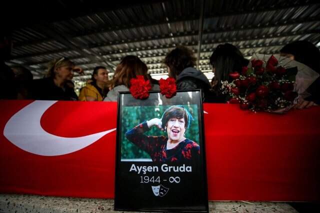 İlyas Salman, Ayşen Gruda'nın Cenaze Töreninde Tabutun Başından Ayrılmadı