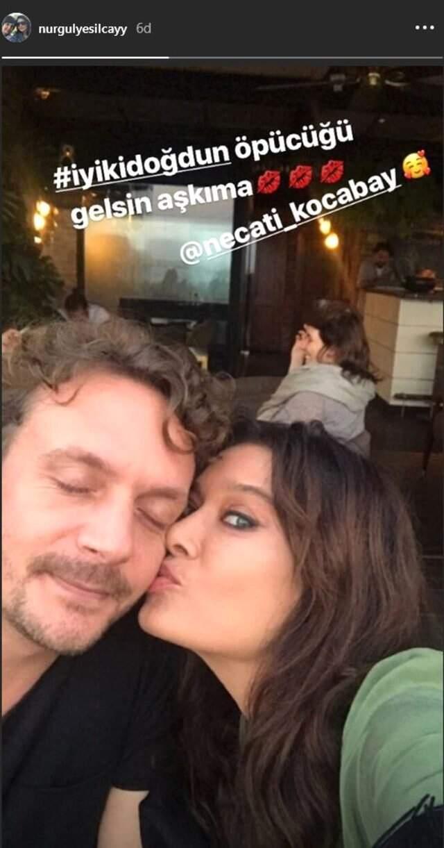 Nurgül Yeşilçay'dan Sevgilisine Öpücüklü Kutlama!