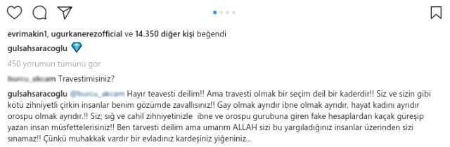Gülşah Saraçoğlu'ndan 'Travesti Misiniz?'Diyen Takipçisine kati Tepki: Çirkin İnsanlar