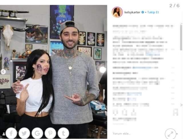 Kelsy Karter Yanağındaki Dövmeyle zit Köşe Yaptı!