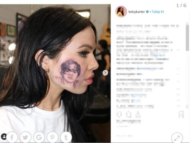 Kelsy Karter Yanağındaki Dövmeyle zit Köşe Yaptı!