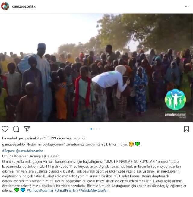 Tesettüre Giren Oyuncu Gamze Özçelik, Afrika'da 11 Su Kuyusu Açtırdı