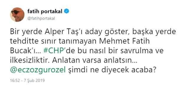 Fatih Portakal'dan CHP'ye Fatih nahiye Tepkisi