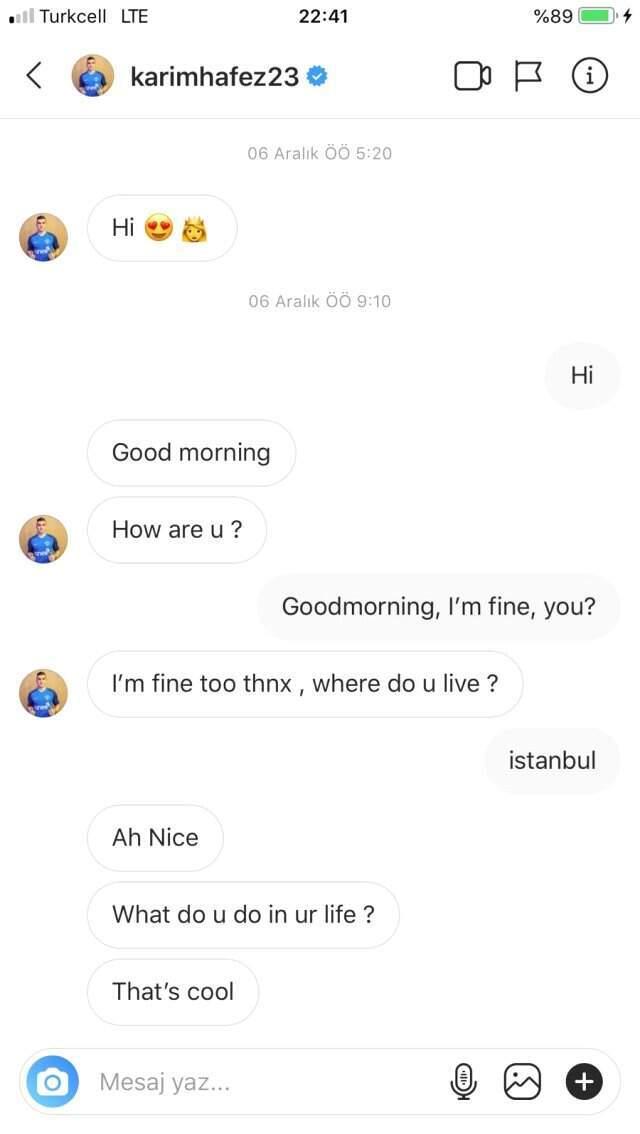 Ünlü Futbolcu Karim Hafez'in Ceyda Ersoy'a Gönderildiği İddia Edilen Mesajları İnternete Sızdı