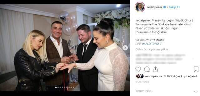 Sedat Peker, Şarkıcı Küçük Onur'un Nişan Yüzüğünü Taktı
