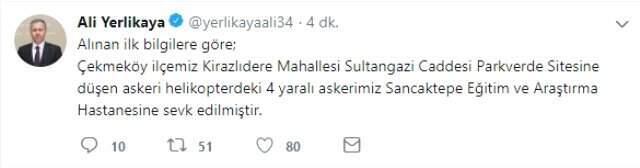 Son Dakika! İstanbul'da Helikopter Düştü! İlk Belirlemelere Göre 4 Askerimiz Yaralandı