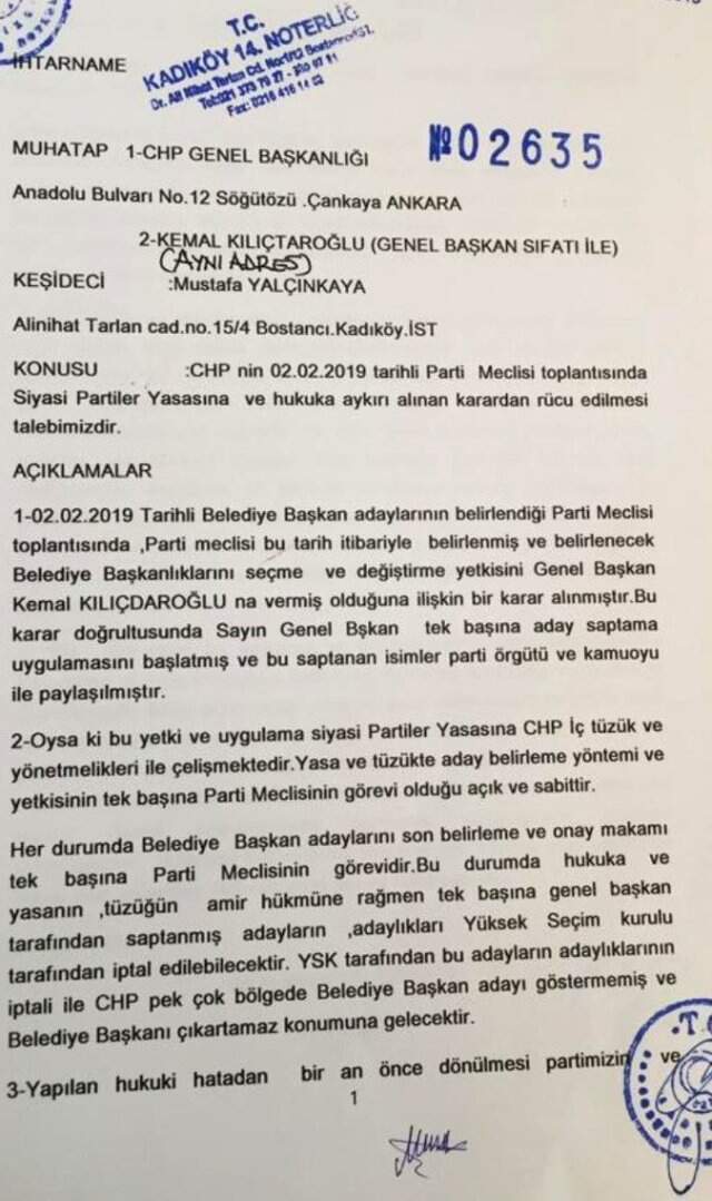 CHP'de Bu Kez de İhtarname Krizi! Kadıköy ve Maltepe Adaysız Kalabilir
