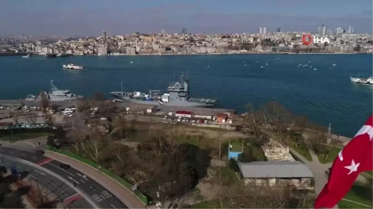 Alman Askeri Gemisi Sarayburnu'na Demirledi...dev Gemi Havadan Görüntülendi