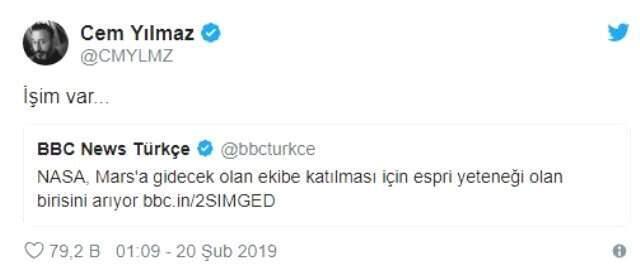 Cem Yılmaz, 'Komik Astronot Aranıyor' Diyen NASA'ya Rest Çekti: İşim Var