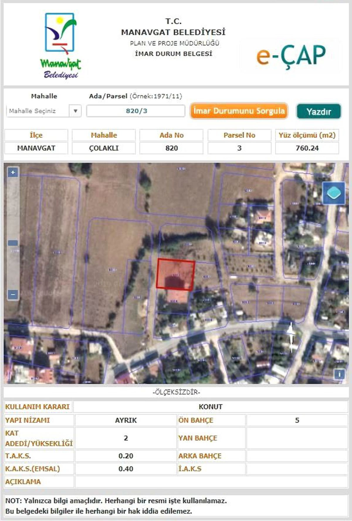 Manavgat Belediyesi'nden E-İmar Uygulaması