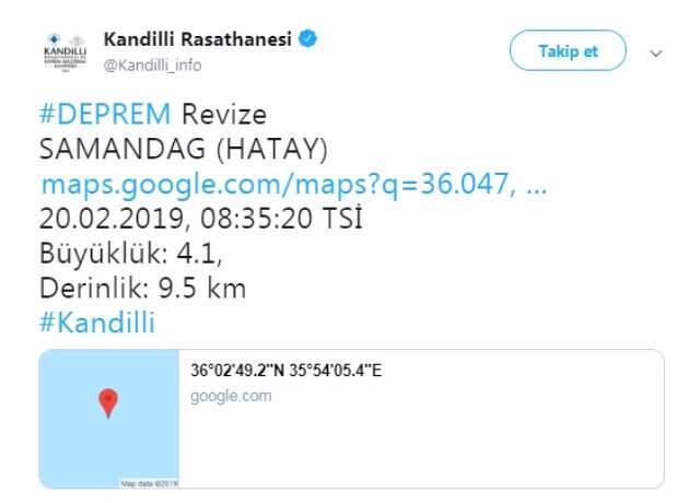 Son Dakika! Hatay 4,1 Büyüklüğündeki Depremle Sallandı