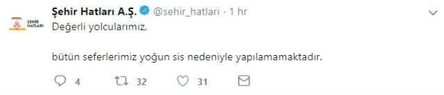 Yoğun Sis Nedeniyle Tüm Şehir Hatları Vapur Seferleri ve İDO'nun Bazı Seferleri İptal Edildi
