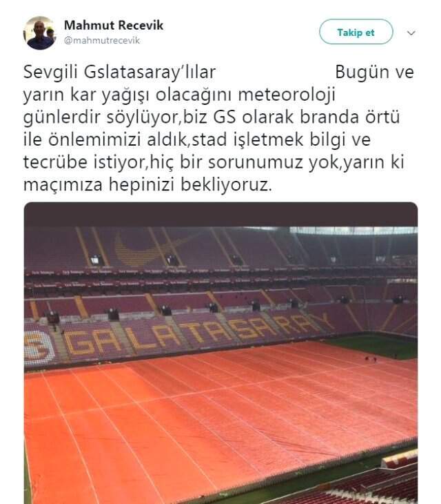 Galatasaray Yöneticisi Mahmut Recevik'ten Başakşehir'e Kar Göndermesi
