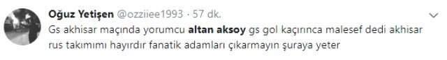 Altan Aksoy'un Galatasaray - Akhisarspor Maçında Yaptığı Yorum Tepki Çekti