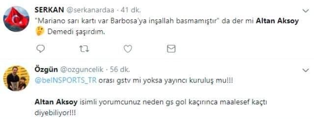 Altan Aksoy'un Galatasaray - Akhisarspor Maçında Yaptığı Yorum Tepki Çekti