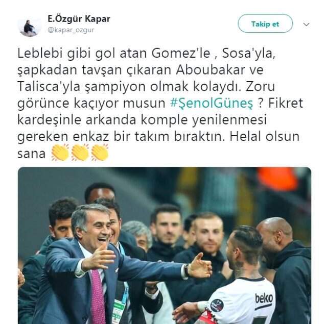 Beşiktaşlı Taraftarlar, Milli Takım ile Anlaşan Şenol Güneş'e Tepki Gösterdi