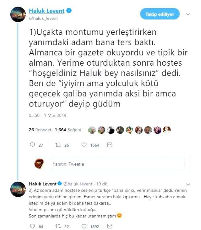 Haluk Levent, Uçakta Yaşadığı Trajikomik Anısını Takipçileriyle Paylaştı