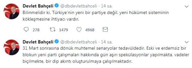 Bahçeli'den Yeni Parti Açıklaması: Yeni Bir Partiye Değil, Yeni Hükümet Sisteminin Kökleşmesine İhtiyaç Var