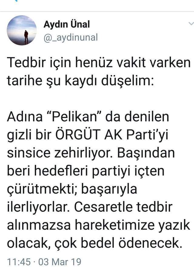 Erdoğan'ın Eski Metin Yazarı ve Eski Milletvekili, Dikkat Çeken Pelikan Tweetini Sildi