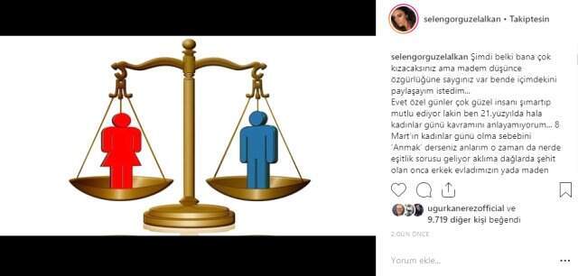 Selen Görgüzel Alkan'dan Kadınları Kızdıracak Mesaj!
