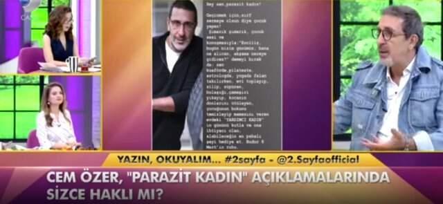 Parazit Kadın Yorumuyla Tepki Çeken Cem Özer, Canlı Yayında Kendisini Savundu