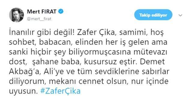 Demet Akbağ'ın Eşi Zafer Çika'nın Ölüm Sanat Dünyasını Yasa Boğdu