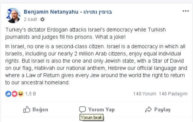 Netanyahu'dan Erdoğan'a Krizi Büyütecek Suçlama: Diktatör, Demokrasimize Laf Uzatıyor