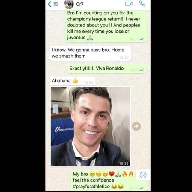 Atletico Madrid Maçından Önce Evra ile Konuşan Ronaldo: Onları Ezeceğiz Kardeşim