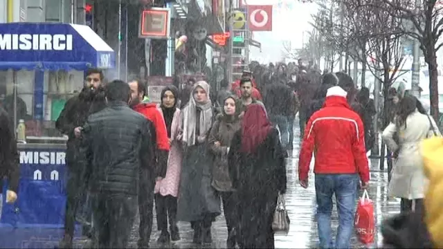 Erzurum'da Kar Yağışı