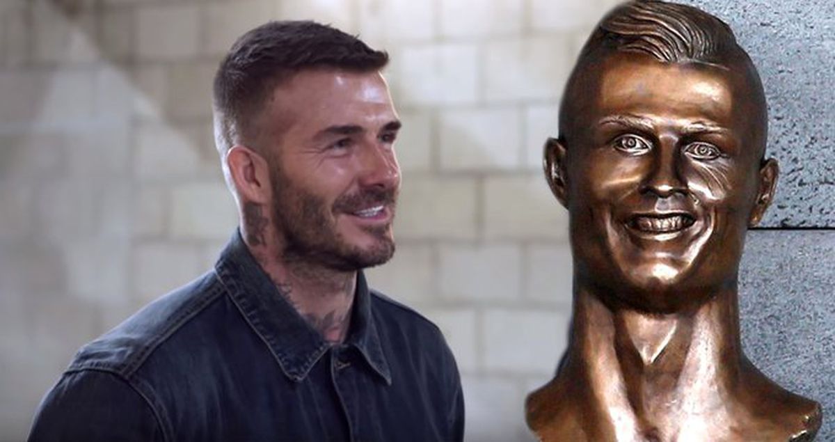Kamera Şakasına Maruz Kalan Beckham, Kendi Heykelini Görünce Dondu Kaldı