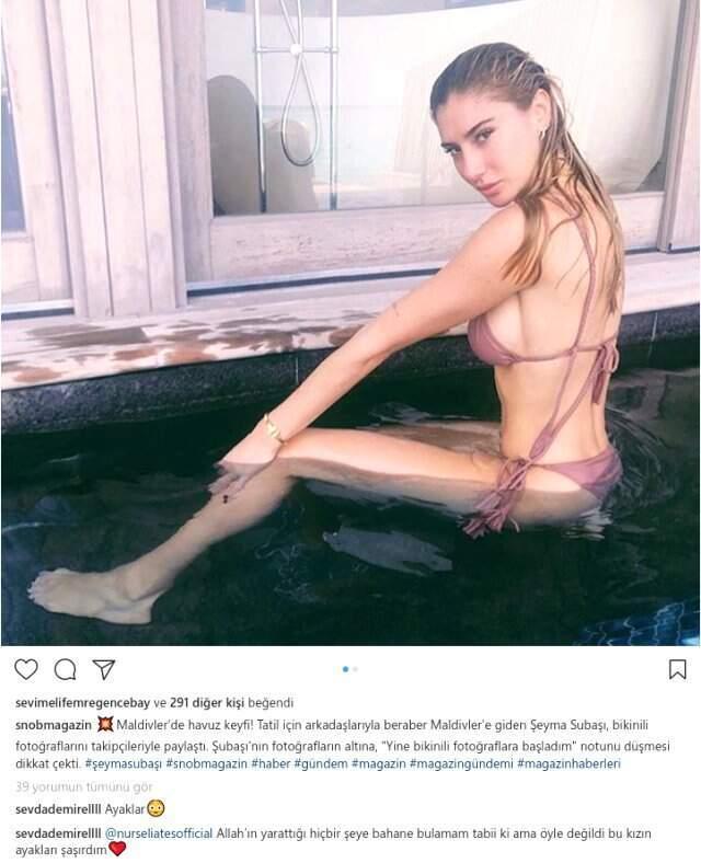 Havuzun İçinden Bikinili Poz Paylaşan Şeyma Subaşı'nın Ayakları, Takipçilerini Ürküttü