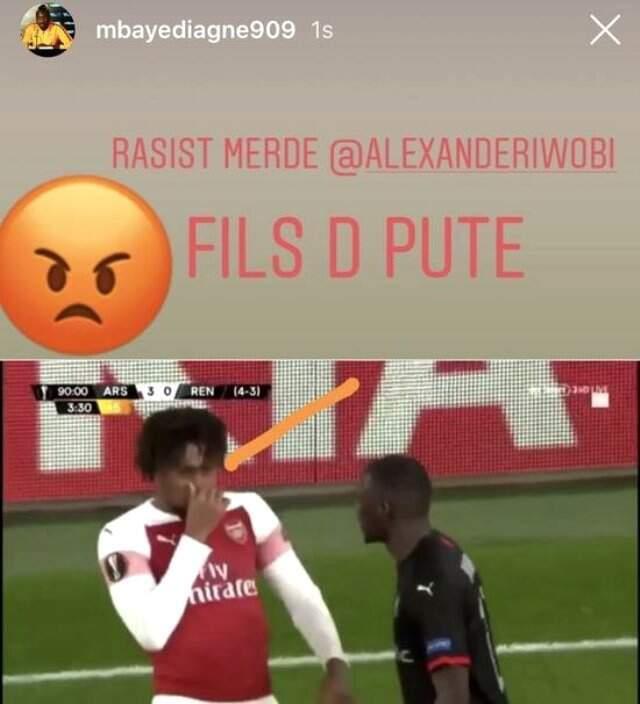 Mbaye Diagne, Alex Iwobi'ye Sosyal Medyadan Küfür Etti