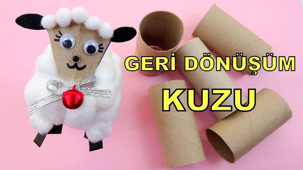 Kağıt Rulodan Kuzu Yapımı! / Geri Dönüşüm / Dıy Toilet Paper Roll Sheep