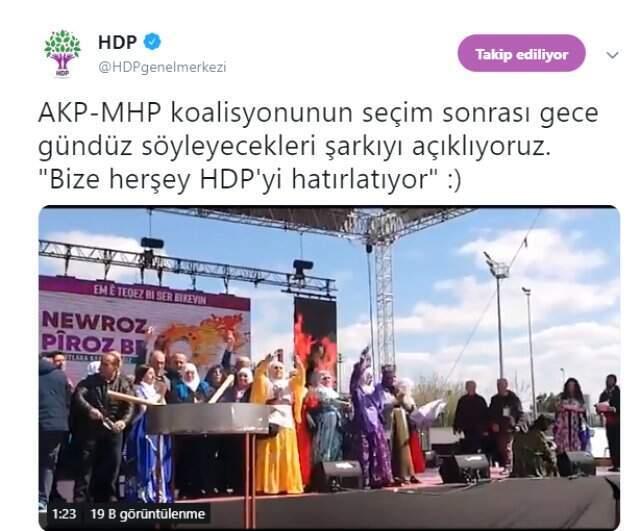 HDP, Cumhur İttifakı'nın Seçim Sonrası Söyleyeceği Şarkıyı Açıkladı
